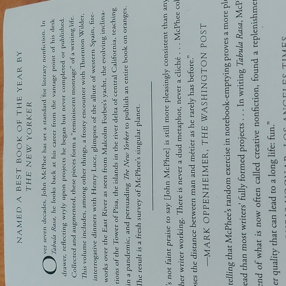 Tabula Rasa John McPhee SC Book - Picture 2 of 4